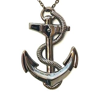 GASOLINE GLAMOUR GUN METAL ANCHOR PENDANT